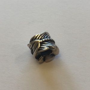 Authentic Pandora Sterling Silver Rolled Feather Charm 790581